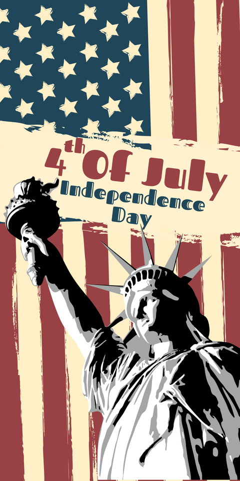 Statue of Liberty Vector Illustration 4th of July Template